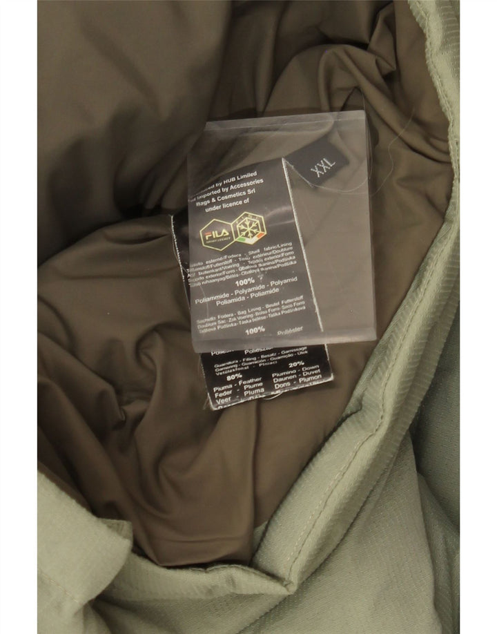 Fila Veste matelassée à capuche pour hommes UK 44 2XL Vert Polyamide
