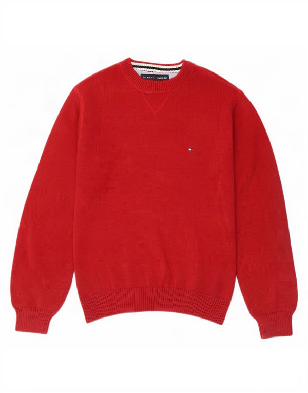 Tommy Hilfiger Pull ras du cou pour homme XS Rouge Coton
