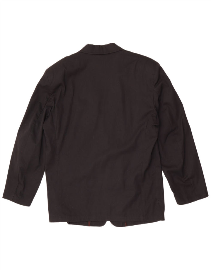 Wampum Veste blazer à 2 boutons pour homme UK 40 Large Viscose noire