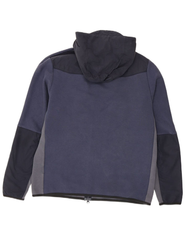 Nike Pull à capuche zippé pour homme en coton color block bleu marine Taille L