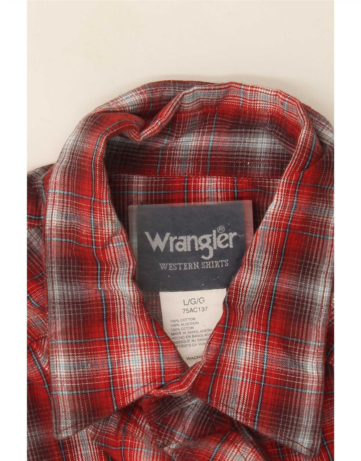 Wrangler Chemise en flanelle western pour homme en coton à grands carreaux rouges