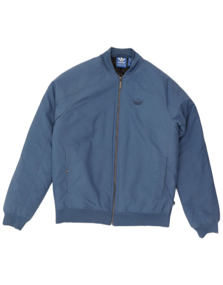 Adidas Veste Bomber Homme UK 36 Petit Bleu Polyester
