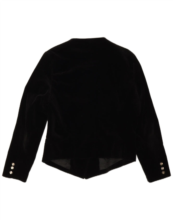 Benetton Veste blazer en velours à 4 boutons pour femme IT 44 Noir moyen