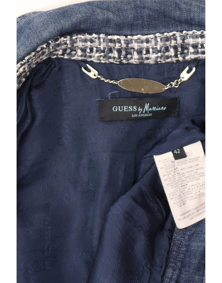 Guess By Marciano Veste Bomber à Motif Abstrait pour Femme IT 42 Bleu Moyen