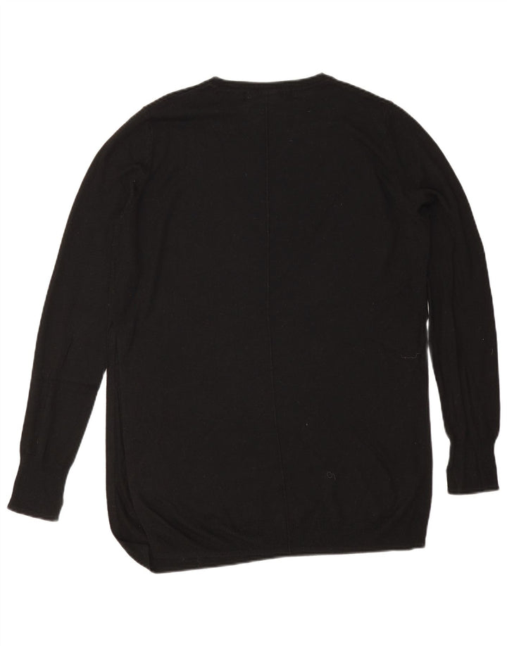 Zara Pull surdimensionné à col bateau pour femme UK 10 Petit Noir
