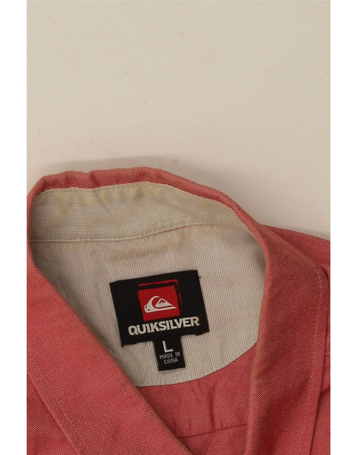 Quiksilver Chemise à Manches Courtes Homme Large Rouge Coton