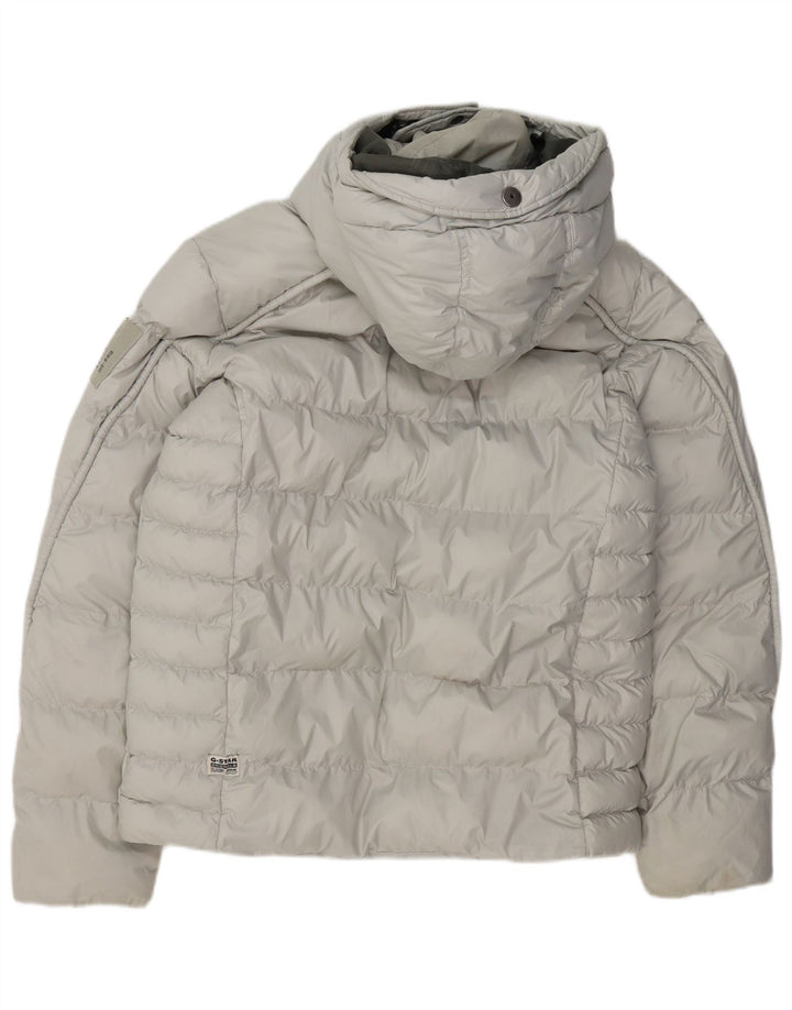 G-STAR Veste matelassée à capuche pour homme UK 38 Gris moyen Polyester