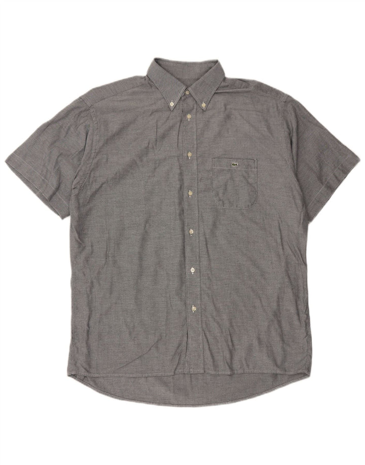 Lacoste Chemise à manches courtes pour hommes Taille 41 Grand Gris Moucheté
