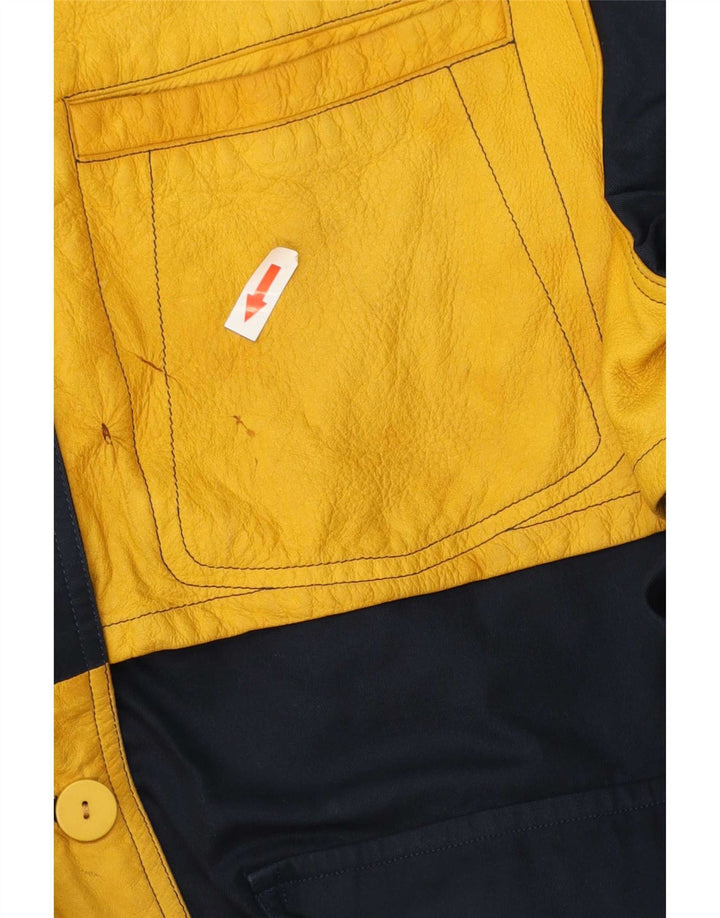 Veste utilitaire femme vintage UK 16 Grand colorblock bleu marine