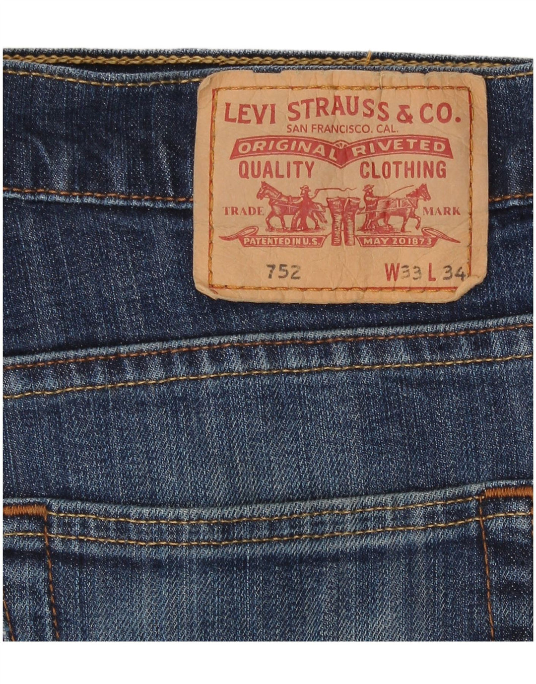 Levi's Jean Droit 752 Femme W33 L31 Bleu Coton