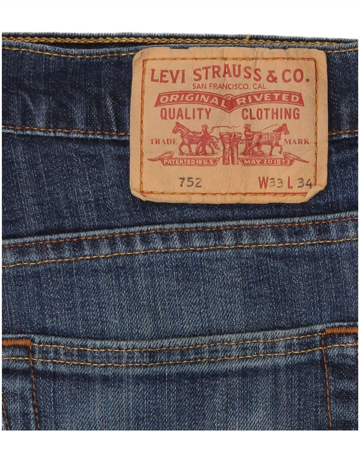 Levi's Jean Droit 752 Femme W33 L31 Bleu Coton