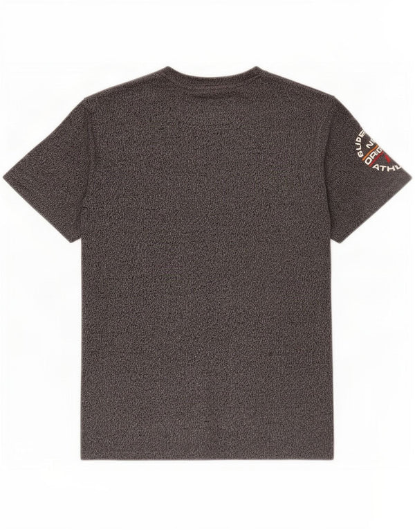 Superdry T-Shirt Graphique Homme Top 2XL Gris Colorblock Coton