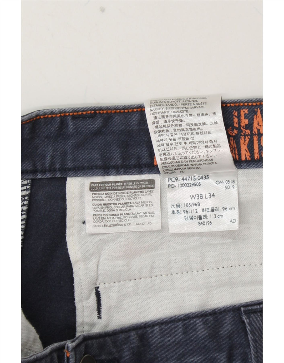 DOCKERS Pantalon Chino Droit Homme W38 L30 Bleu Marine Coton