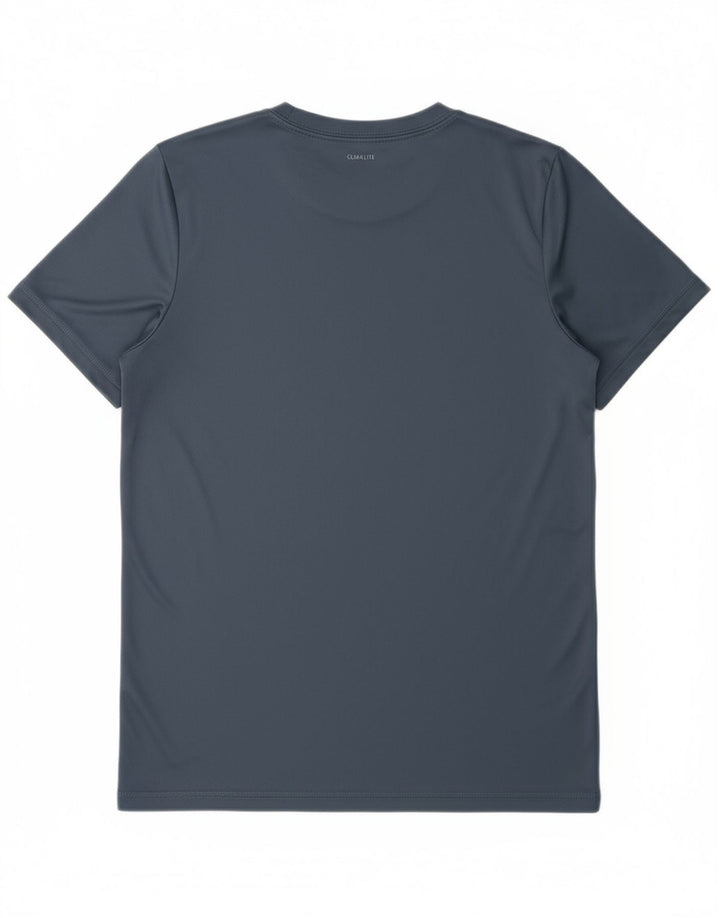 ADIDAS Boys Graphic T-Shirt Top 14-15 Years Large Blue Polyester