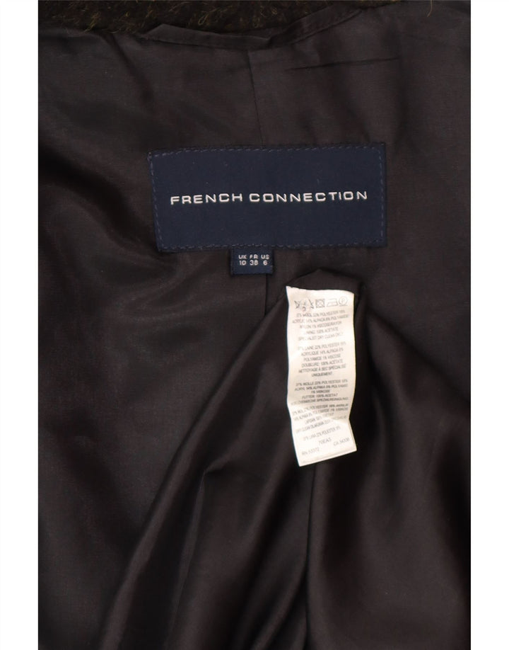 French Connection Manteau surdimensionné pour femme UK 10 Petite laine kaki