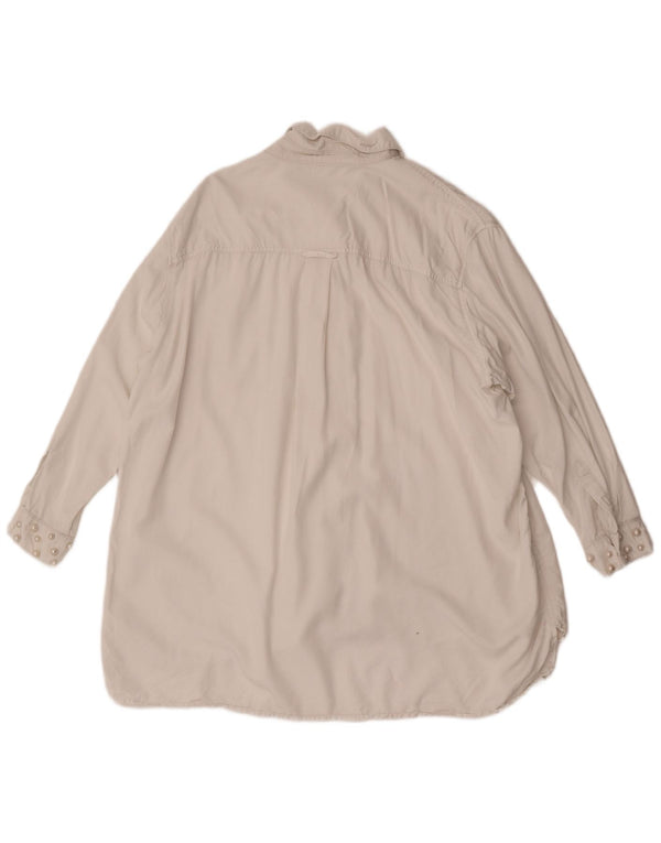 Zara Robe chemise surdimensionnée pour femme UK 16 Large Blanc
