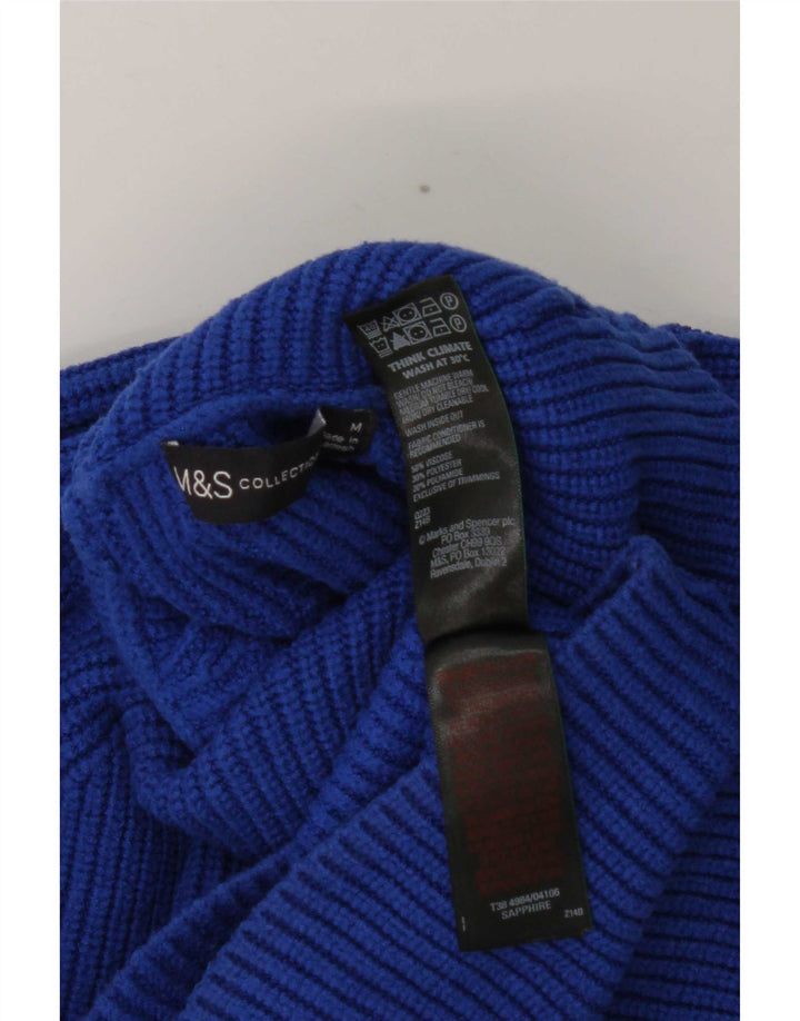 Marks & Spencer Pull col roulé pour femme UK 14 Bleu moyen Viscose