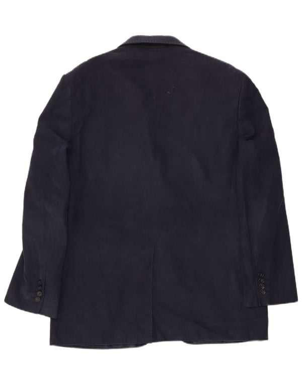 MARKS & SPENCER Veste Blazer 2 Boutons Homme UK 40 Large Bleu Marine Viscose