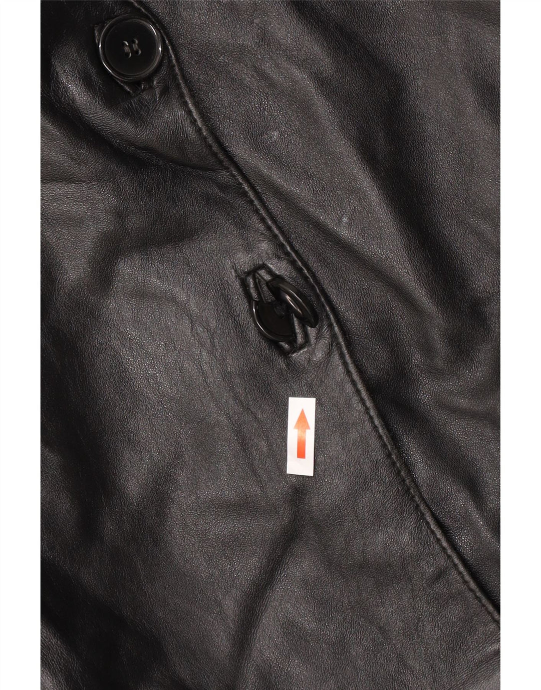 VINTAGE Manteau en cuir surdimensionné pour femme IT 44 Cuir noir moyen