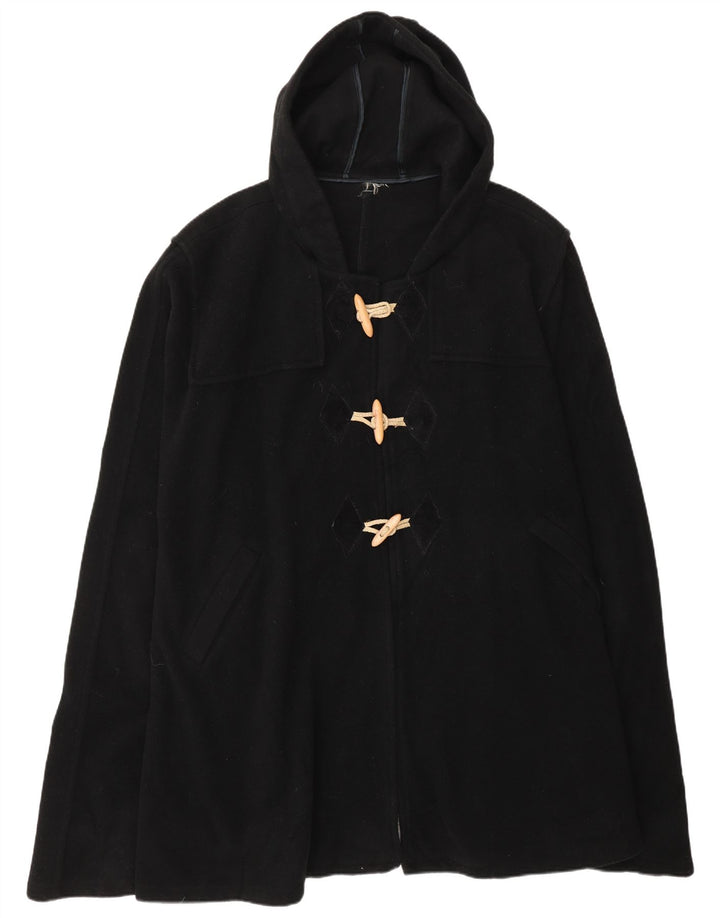 manteau poncho à capuche femme vintage taille unique noir