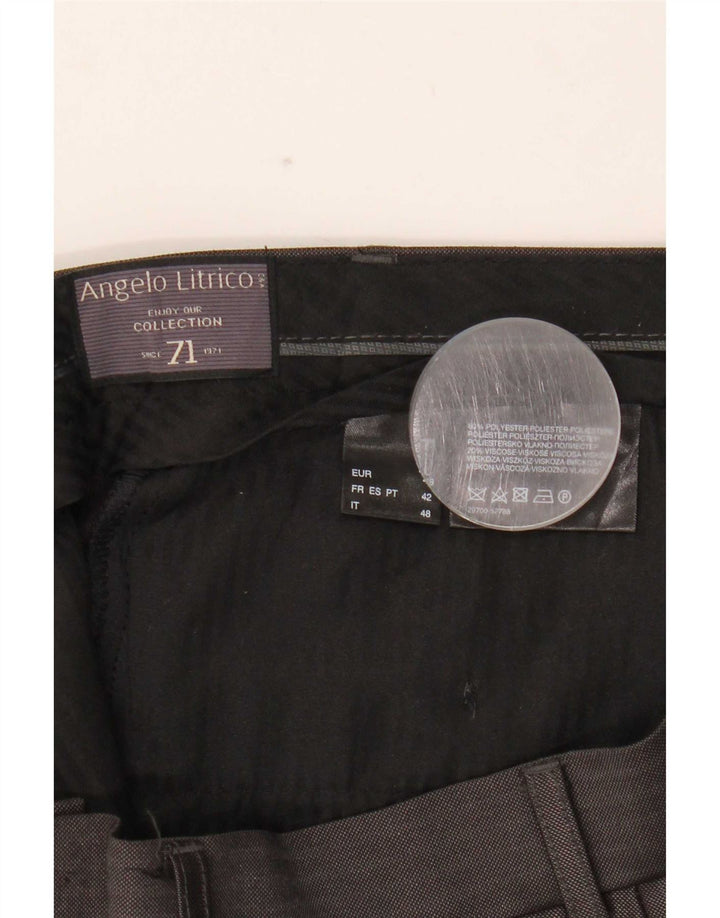 Angelo Litrico Pantalon de costume pour homme IT 48 Medium W34 L30 Gris à fines rayures