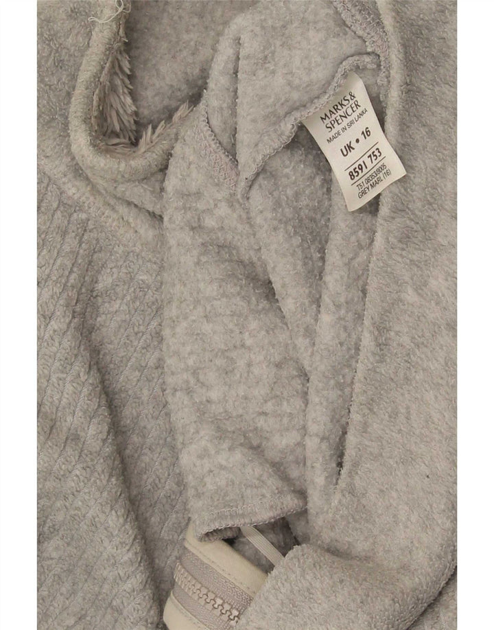 Marks & Spencer Veste polaire pour femme UK 16 Large Gris Polyester