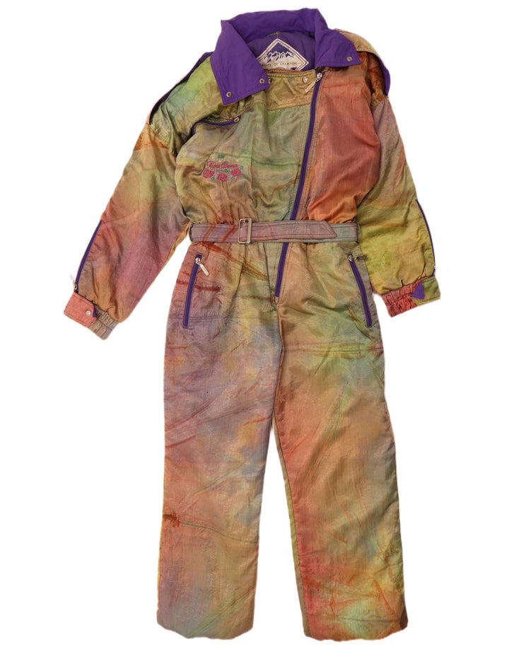 combinaison de ski surdimensionnée femme vintage EU 42 Grand Tie Dye multicolore