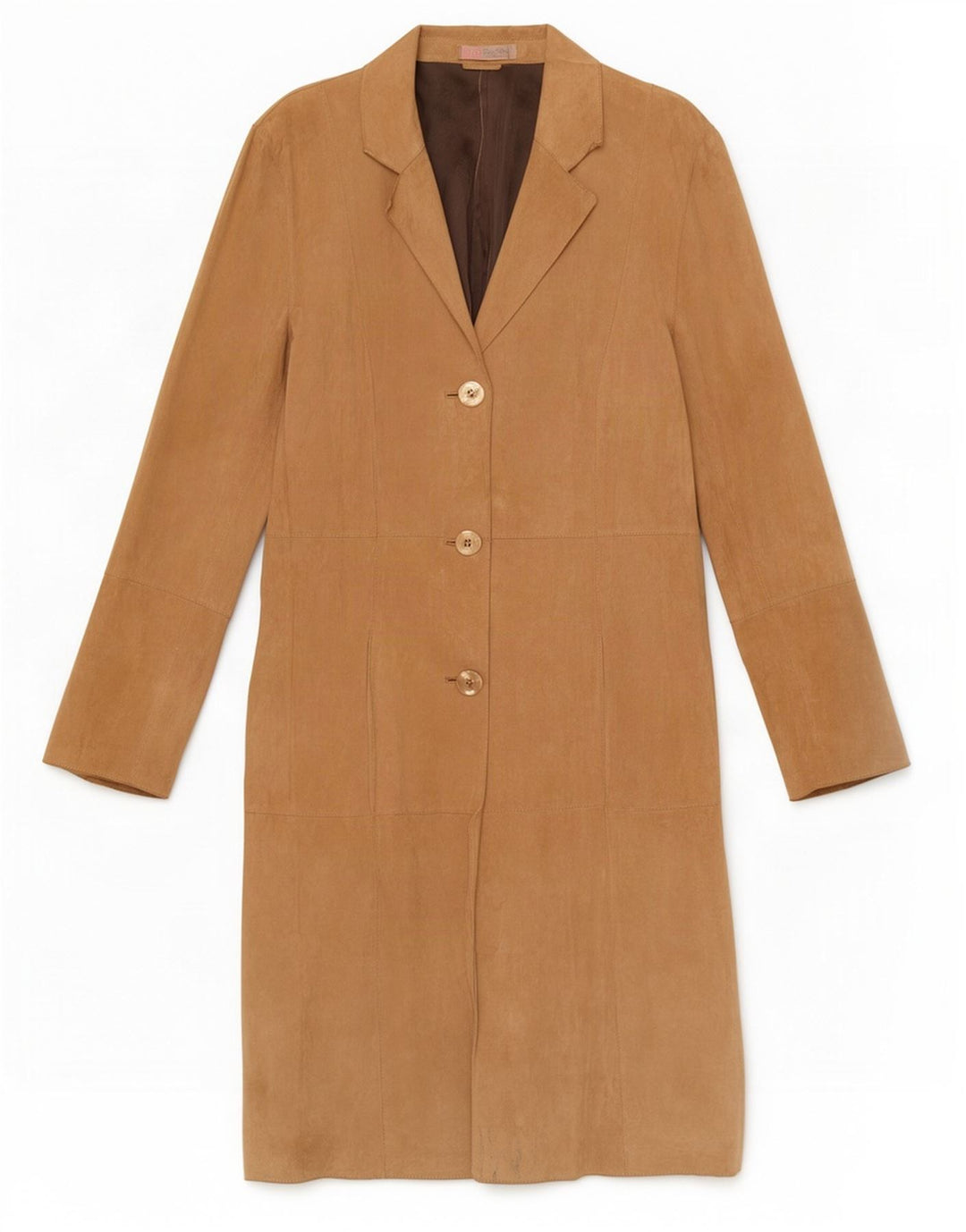 vintage Femme Suède Pardessus UK 12 Beige Moyen