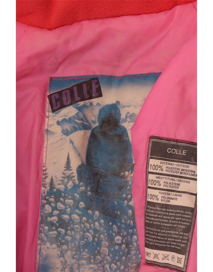 Colle Veste de ski à capuche pour femme UK 10 Petit Rose Colorblock Polyester