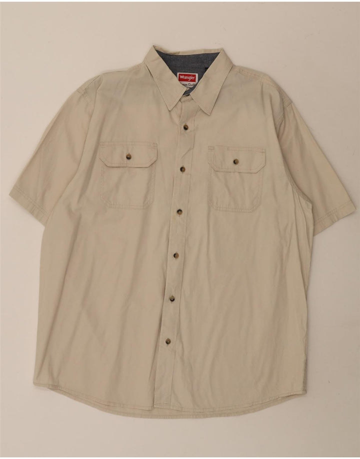 WRANGLER Chemise à manches courtes pour homme en coton beige