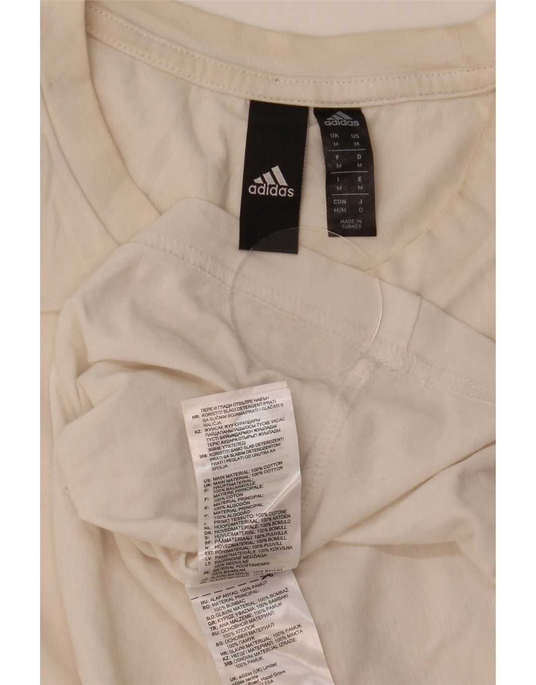 Adidas T-Shirt Homme Blanc Moyen Coton