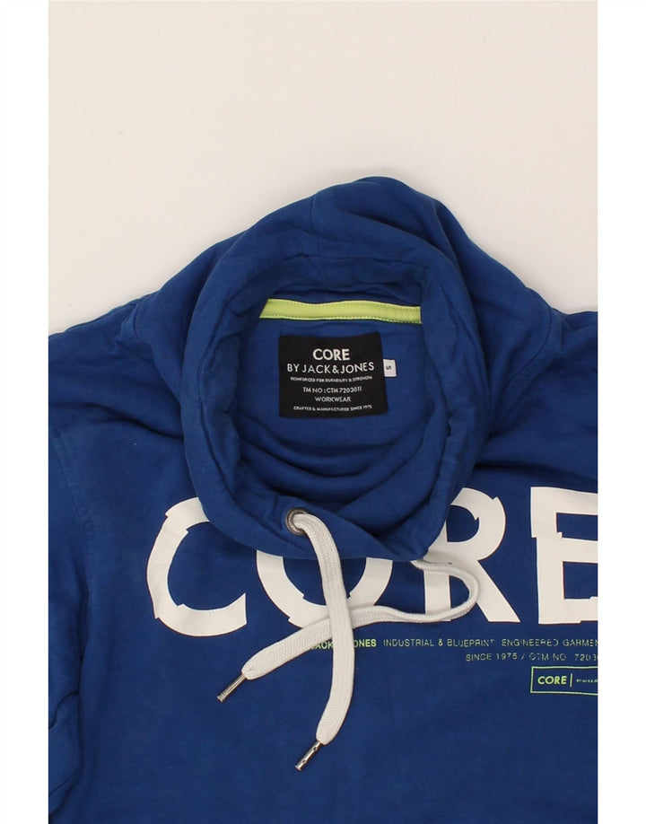 JACK & JONES Mens Graphic Sweatshirt Jumper Small Blue Cotton Vintage Jack & Jones and Second-Hand Jack & Jones from Messina Hembry 