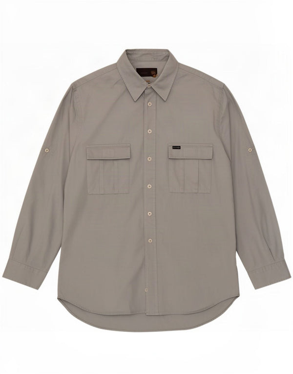 Chemise Homme Gas Large Gris Coton