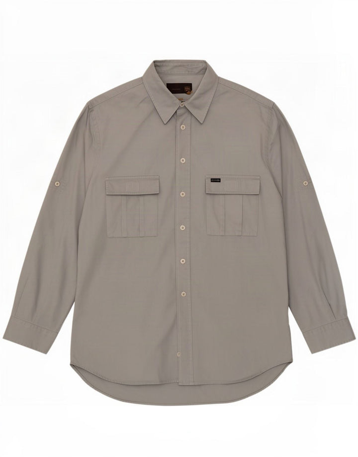 Chemise Homme Gas Large Gris Coton