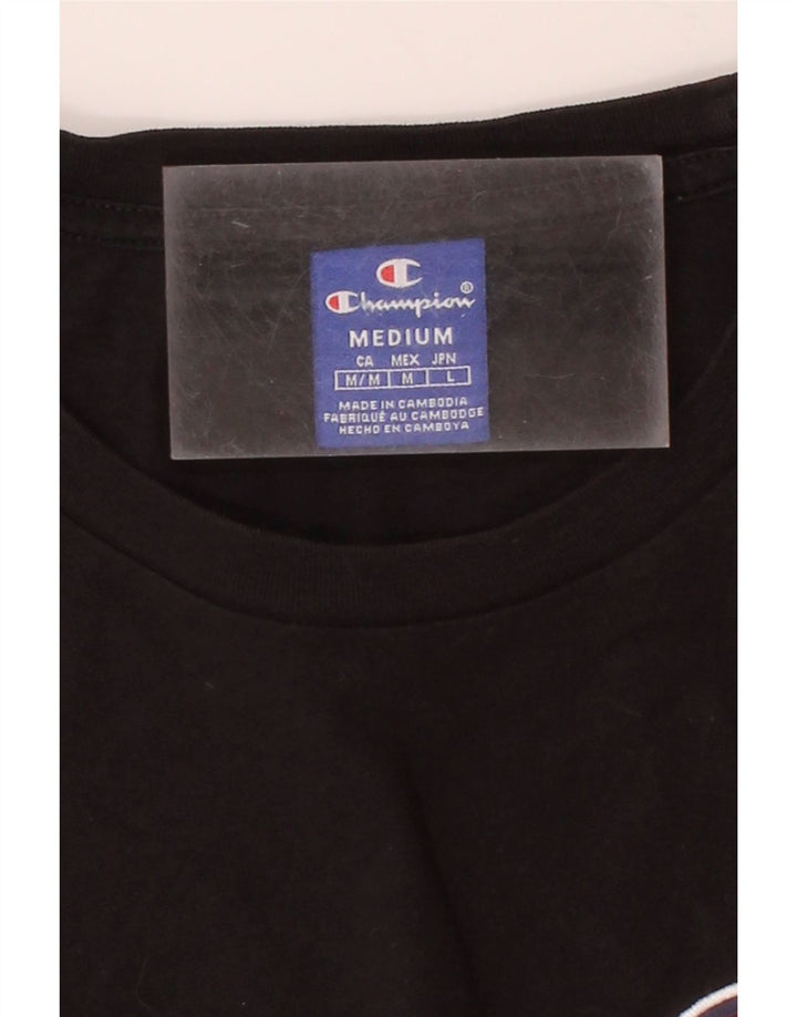 CHAMPION Mens T-Shirt Top Medium Black Cotton Vintage Champion and Second-Hand Champion from Messina Hembry 