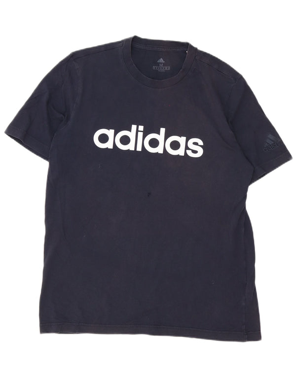Adidas T-Shirt Graphique Homme Bleu Marine Moyen Coton
