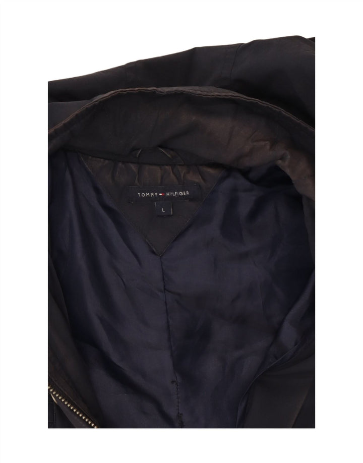 Tommy Hilfiger Veste utilitaire à capuche pour femme UK 16 Large Bleu marine