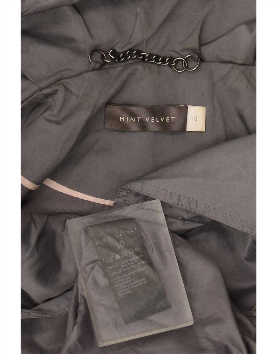MINT VELVET Veste utilitaire surdimensionnée pour femme UK 10 Petit Gris Polyester