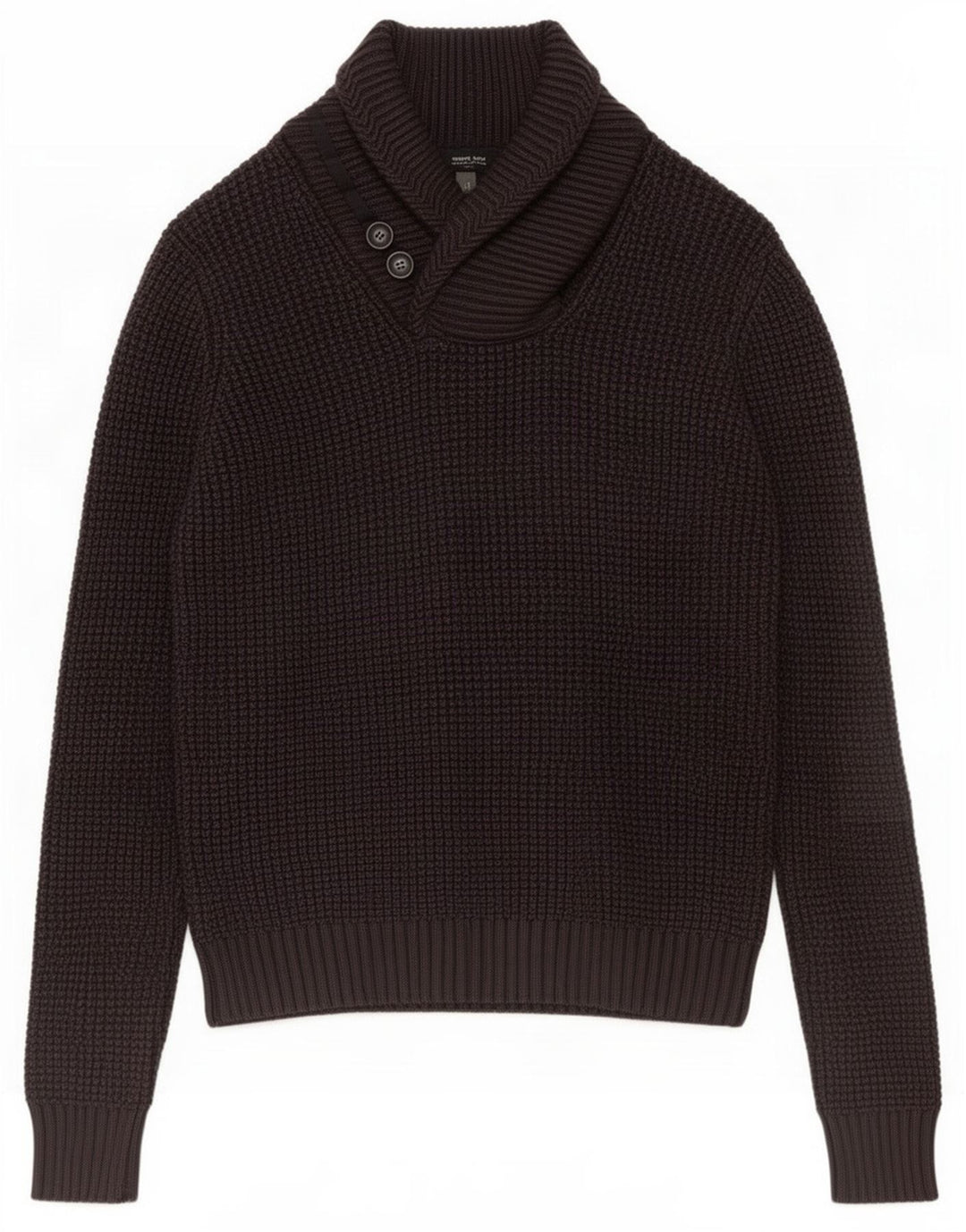 ONE WAY Pull Col Châle Homme Laine Gris Moyen