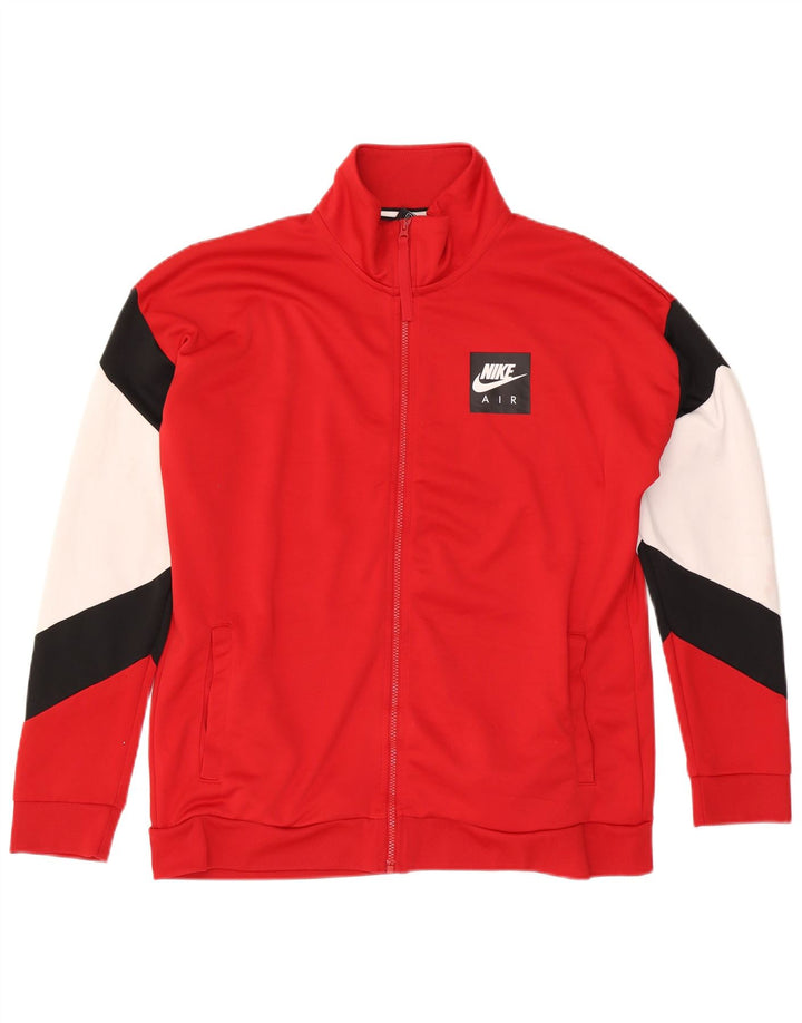 Nike Hommes Air Survêtement Top Veste Large Rouge Colorblock Polyester
