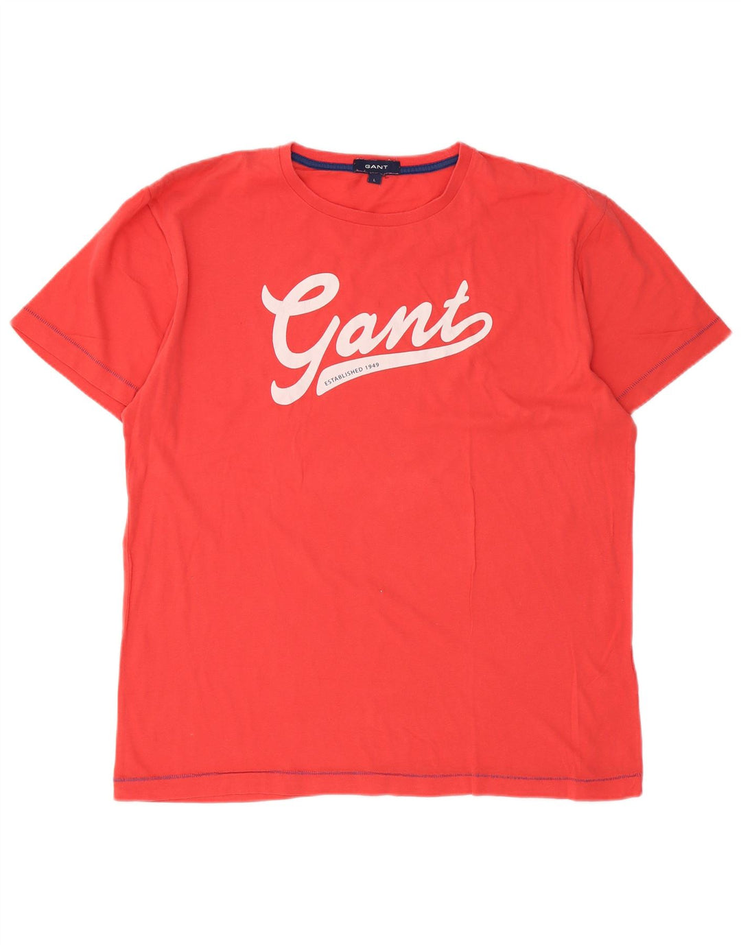 Gant Homme Graphic T-Shirt Top Large Rouge Coton