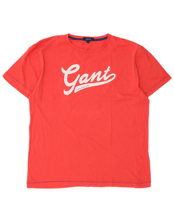 Gant Homme Graphic T-Shirt Top Large Rouge Coton