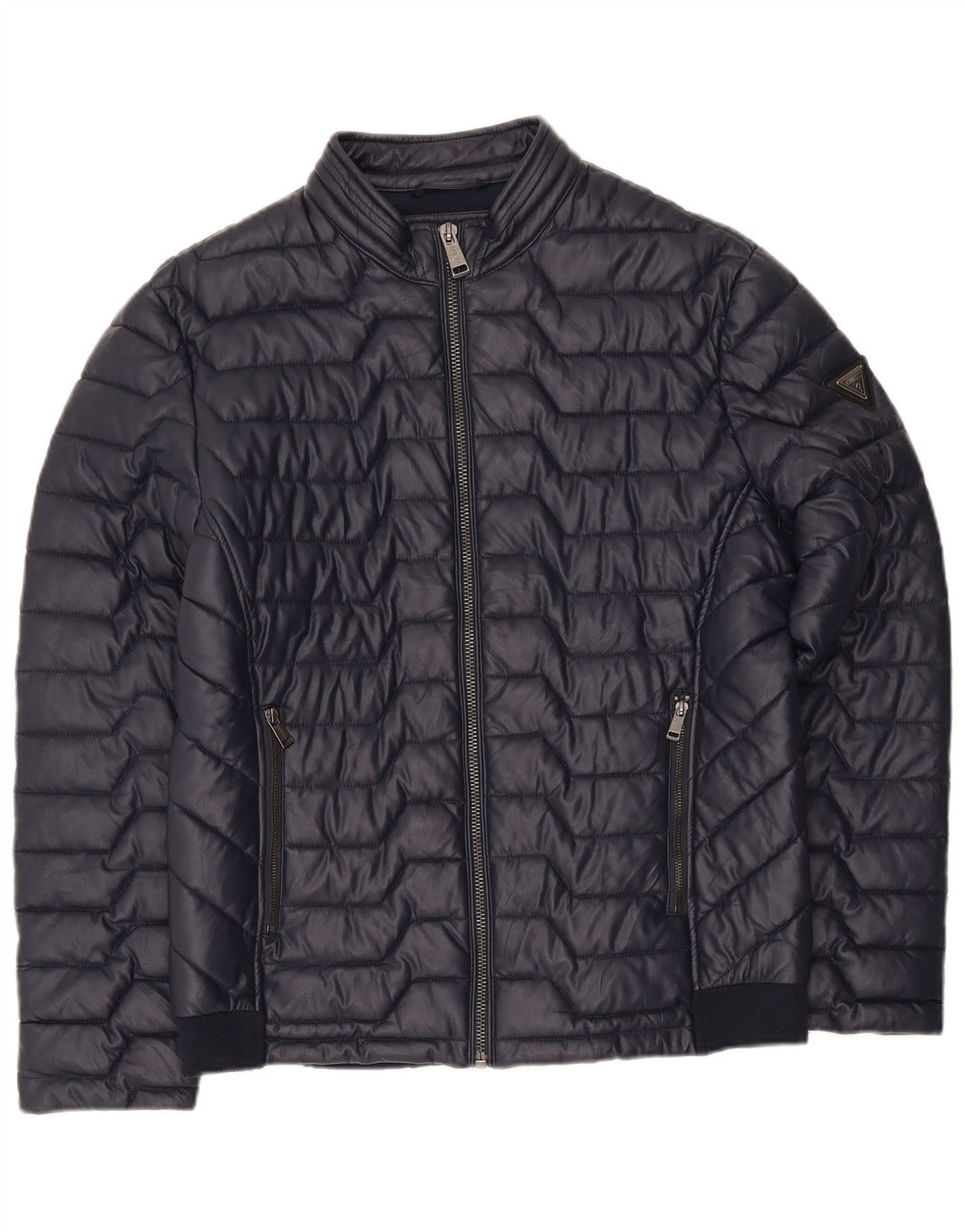 Guess Veste matelassée pour homme UK 42 XL Bleu marine Polyester