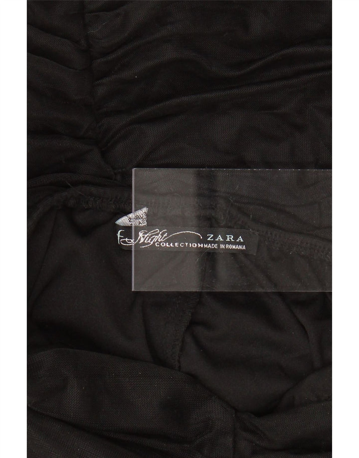 ZARA Robe moulante sans bretelles pour femme UK 8 Small Noir