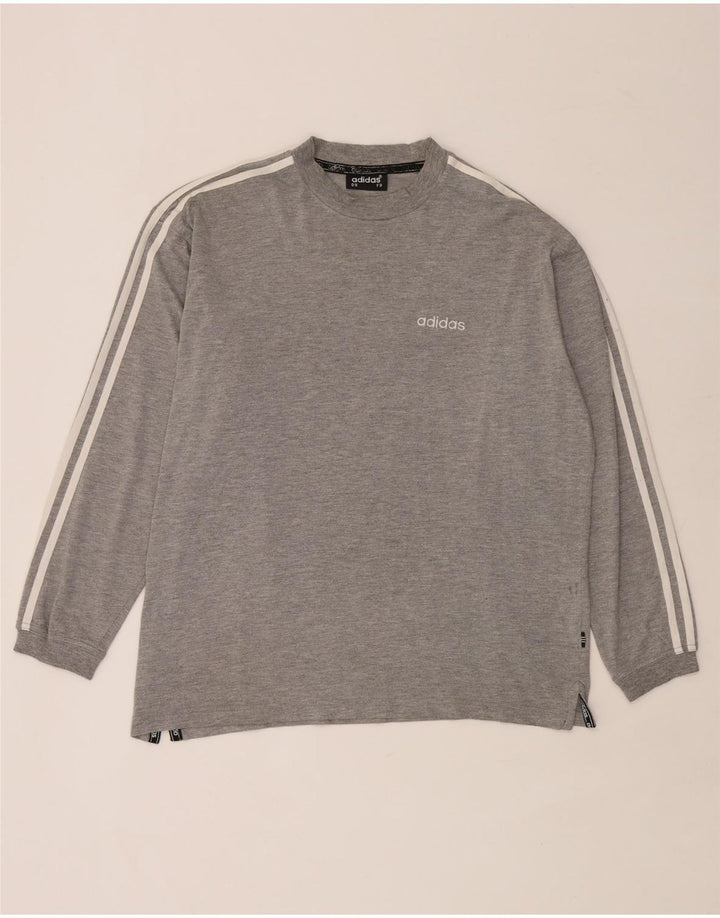 Adidas Haut à manches longues pour homme UK 38/40 Gris moyen chiné en coton
