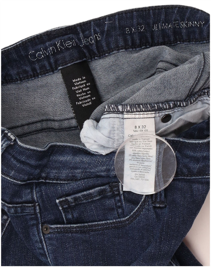 Calvin Klein Jean slim pour femme US 8 Medium W32 L32 Bleu Coton