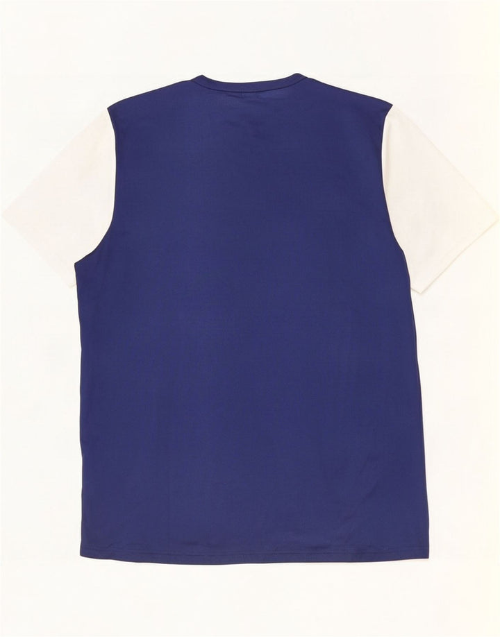 Adidas Hommes Climalite T-Shirt Haut Large Bleu Marine Colorblock Polyester