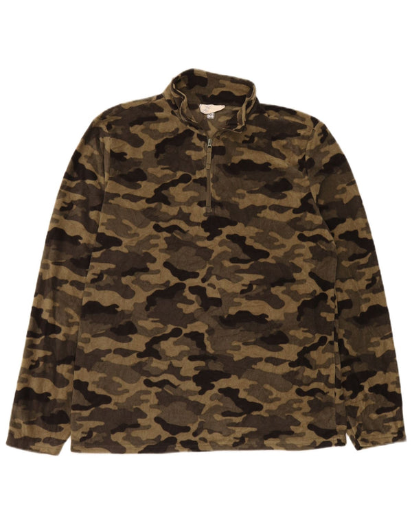 Mountain Warehouse Pull Polaire Zippé Homme Beige Moyen Camouflage