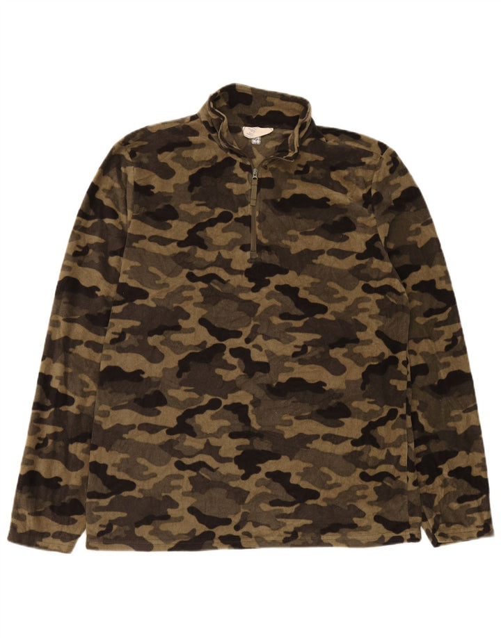 Mountain Warehouse Pull Polaire Zippé Homme Beige Moyen Camouflage