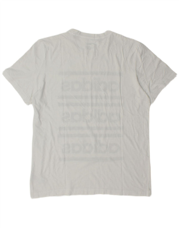 Adidas T-shirt graphique pour hommes, grand, en coton blanc